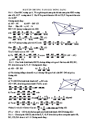 Bài tâp Tam giác đồng dạng