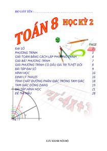 Đề cương Toán lớp 8 - Học kì 2