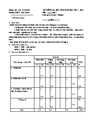 Đề kiểm tra học kì II môn Toán lớp 7 - Trường THCS Phú Thịnh