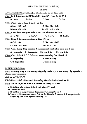 Kiểm tra chương I (tiết 14) môn Hình học 6