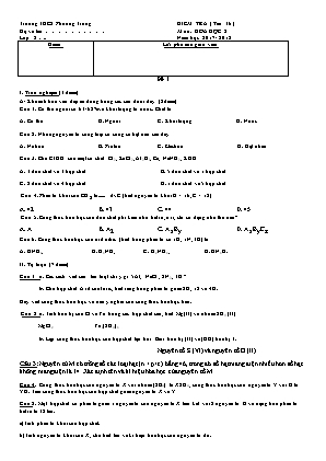 Kiểm tra (tiết 16) môn Hóa học 8 - Đề 1 - Trường THCS Phương Trung