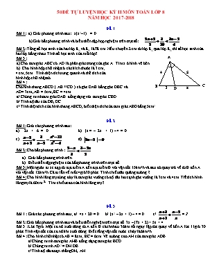 50 Đề tự luyện học kỳ II môn Toán Lớp 8 - Năm học 2017-2018