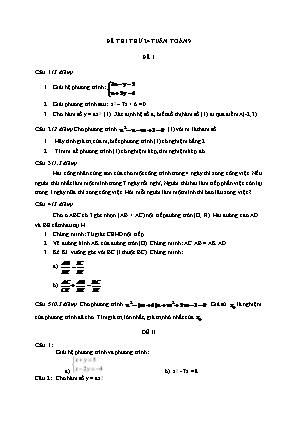 6 Đề thi thử môn Toán Lớp 9