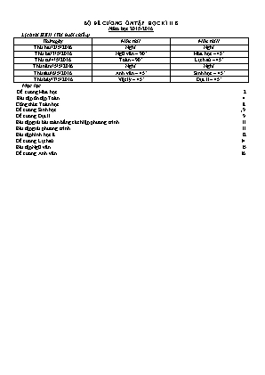 Bộ đề cương ôn tập học kì II môn Toán Lớp 8 - Năm học 2015-2016