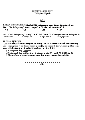 Bộ đề kiểm tra 25 phút môn Hình học Lớp 9
