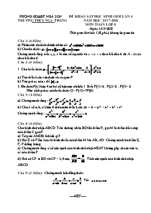 Đề khảo sát học sinh giỏi lần 4 môn Toán Lớp 8 - Năm học 2017-2018 - Trường THCS Nga Thắng (Có đáp án)