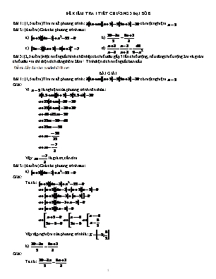 Đề kiểm tra 1 tiết Chương 3 môn Đại số Lớp 8 (Có đáp án)
