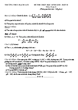 Đề thi học sinh giỏi đợt 2 môn Toán Lớp 8 - Trường THCS Bạch San (Có đáp án)