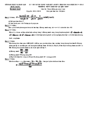 Đề thi tuyển sinh Lớp 10 THPT chuyên môn Toán - Năm học 2017-2018 - Trường THPT chuyên Lê Quý Đôn (Có đáp án)