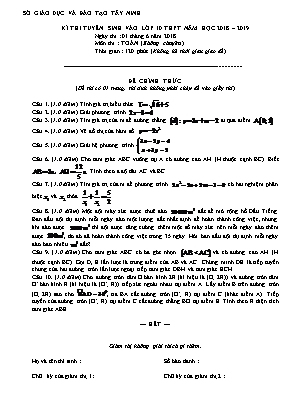 Đề thi tuyển sinh vào Lớp 10 THPT môn Toán (Không chuyên) - Năm học 2018-2019 - Sở giáo dục và đào tạo Tây Kỳ (Có đáp án)