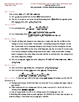 Đề thi tuyển sinh vào Lớp 10 THPT môn Toán - Năm học 2018-2019 - Sở giáo dục và đào tạo Đăk Lăk