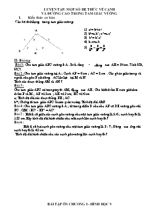 Luyện tập Một số hệ thức về cạnh và đường cao trong tam giác vuông