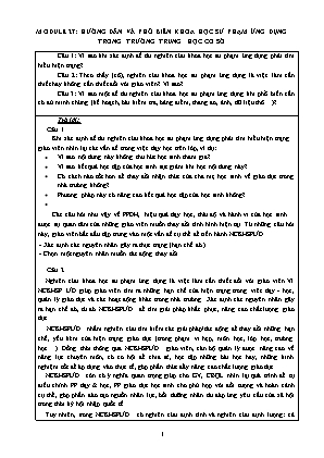 Module 27: Hướng dẫn và phổ biến khoa học sư phạm ứng dụng trong trường trung học cơ sở