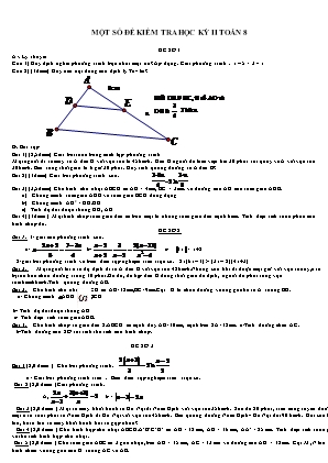 Một số đề kiểm tra học kỳ II môn Toán Lớp 8