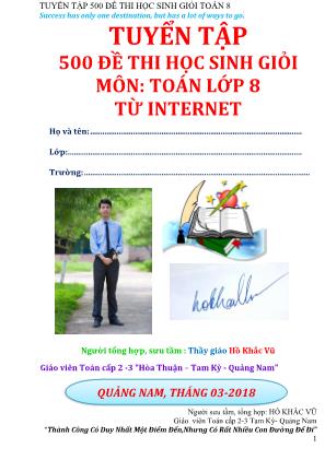 Tuyển tập 500 đề thi học sinh giỏi môn Toán Lớp 8 từ Internet