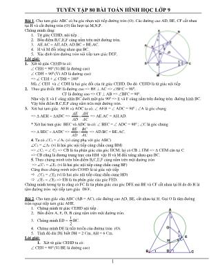 Tuyển tập 80 bài toán Hình học Lớp 9