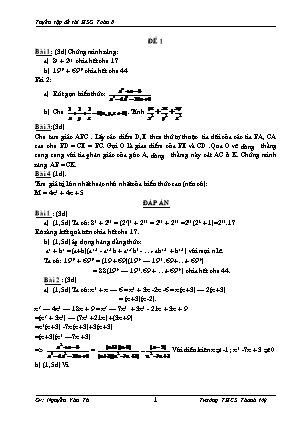 Tuyển tập đề thi học sinh giỏi môn Toán Lớp 8
