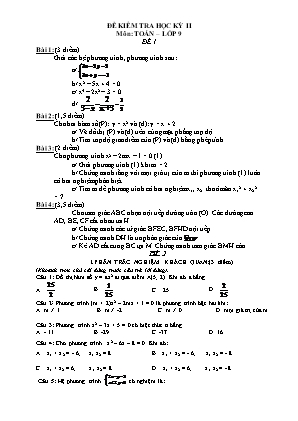 5 Đề kiểm tra học kì II môn Toán Lớp 9