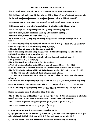 Bài tập ôn kiểm tra Chương II môn Đại số Lớp 9