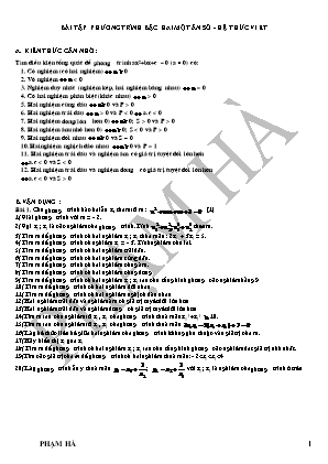 Bài tập phương trình bậc hai một ẩn số - Hệ thức Vi-et - Phạm Hà