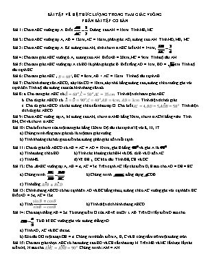 Bài tập về hệ thức lượng trong tam giác vuông - Phần bài tập cơ bản - Bùi Anh Tuấn