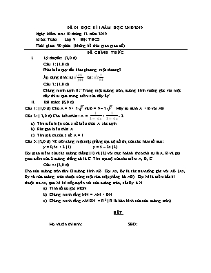 Bộ đề kiểm tra học kỳ I môn Toán Lớp 9 - Năm học 2018-2019 (Có đáp án)