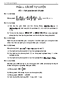 Các đề tự luyện thi Lớp 10 THPT môn Toán - Trần Quốc Nghĩa