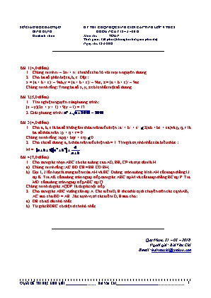 Đề chọn học sinh giỏi cấp tỉnh môn Toán Lớp 9 - Năm học 2017-2018 - Sở giáo dục và đào tạo Bình Định (Có đáp án)