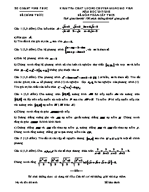 Đề kiểm tra chất lượng chuyên môn giáo viên môn Toán THCS - Năm học 2017-2018 - Sở giáo dục và đào tạo Vĩnh Phúc (Có đáp án)