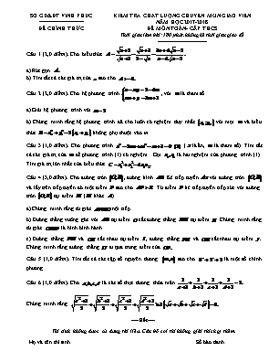 Đề kiểm tra chất lượng chuyên môn giáo viên môn Toán trung học cơ sở - Năm học 2017-2018 - Sở giáo dục và đào tạo Vĩnh Phúc (Có đáp án)