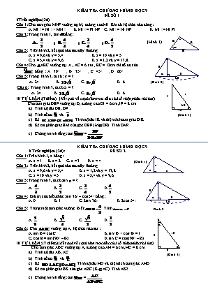 Đề kiểm tra Chương I môn Hình học Lớp 9 - Đề số 1 (Có đáp án)