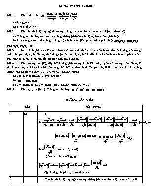 Đề luyện thi vào Lớp 10 THPT môn Toán năm 2018 - Đề số 1 (Có đáp án)