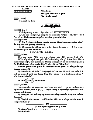 Đề thi chọn học sinh giỏi thành phố môn Toán Lớp 9 - Năm học 2010-2011 - Sở giáo dục và đào tạo Hà Nội (Có đáp án)