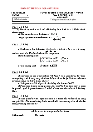 Đề thi học sinh giỏi huyện vòng 2 môn Toán Lớp 9 - Năm học 2017-2018 (Có đáp án)