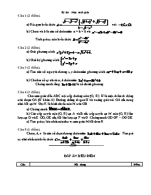 Đề thi học sinh giỏi môn Toán Khối 9 (Có đáp án)