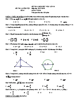 Đề thi khảo sát vào Lớp 10 môn Toán - Đề 01 - Năm học 2017-2018