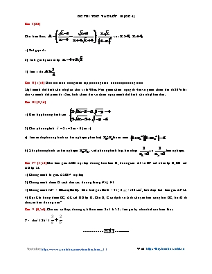 Đề thi thử vào Lớp 10 THPT môn Toán - Đề 4