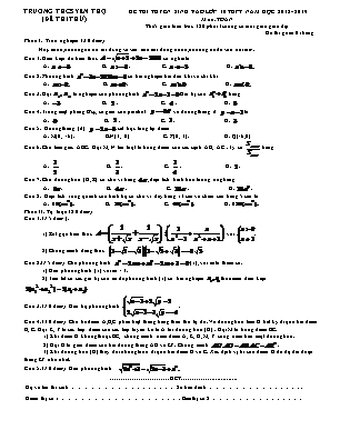 Đề thi thử vào Lớp 10 THPT môn Toán - Năm học 2018-2019 - Trường THCS Yên Thọ (Có đáp án)