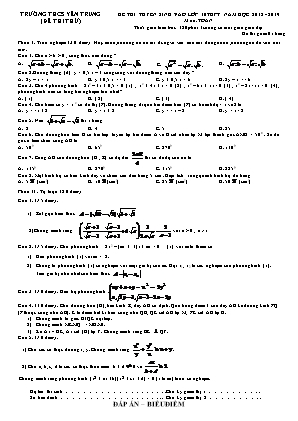 Đề thi thử vào Lớp 10 THPT môn Toán - Năm học 2018-2019 - Trường THCS Yên Trung (Có đáp án)