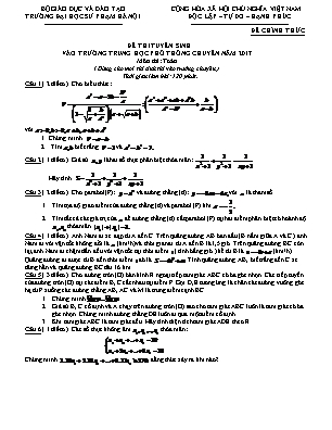 Đề thi tuyển sinh vào trường trung học phổ thông chuyên môn Toán năm 2017 - Đại học Sư phạm hà Nội (Có đáp án)