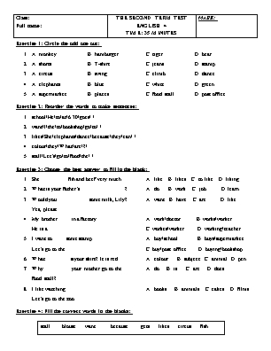 The second term test English 4