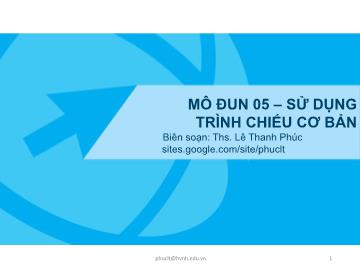 Công nghệ thông tin - Mô đun 05: Sử dụng trình chiếu cơ bản