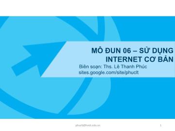 Công nghệ thông tin - Mô đun 06: Sử dụng internet cơ bản