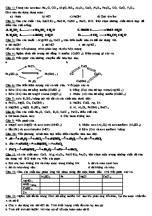 Hóa học 9 - Bài tập về chuỗi phản ứng