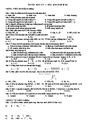 Ôn tập học kỳ 1 – Hóa học 8 (Đề số 02)