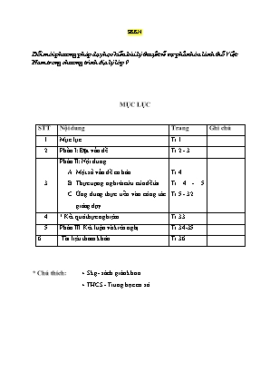 SKKN Đổi mới phương pháp dạy học kiểu bài lý thuyết về sự phân hóa lánh thổ Việt Nam trong chương trình Địa lý lớp 9