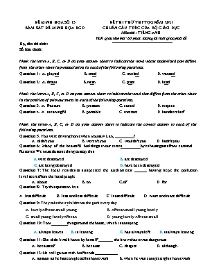 Đề thi thử THPT QG chuẩn cấu trúc của bộ giáo dục - Môn thi: Tiếng Anh - Đề 13