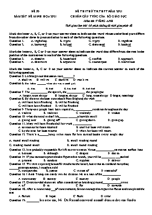 Đề thi thử THPT QG chuẩn cấu trúc của bộ giáo dục - Môn thi: Tiếng Anh - Đề 50