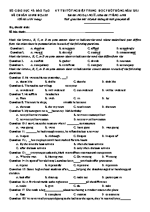 Đề thi tốt nghiệp trung học phổ thông - Môn thi: Tiếng Anh - Đề 5