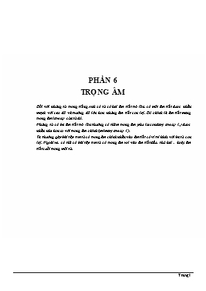 Tiếng Anh 12 - Phần 6: Trọng âm